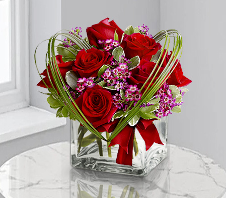 Rose Cube-Red,Rose,Arrangement
