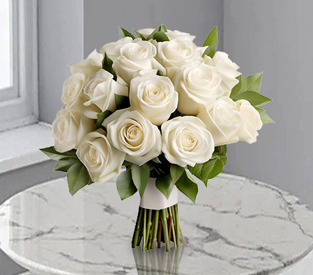 Glimmering White-White,Rose,Bouquet